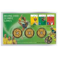 Australia 2008 Beijing Olympic Games Stamps & 3 Medallions PNC