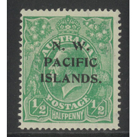 New Guinea N.W.P.I. 1919 KGV Large Multi WMK ½d Stamp Bright Green SG119 MLH #AUBK