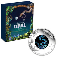 Australia 2015 Opal Series - The Rough Scaled Python 1oz Silver Proof Coin