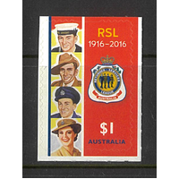 Australia 2016 Centenary of RSL 1916 Self-adhesive Stamp MUH SG 4580