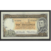 Commonwealth of Australia 1961 Ten Shillings Banknote Coombs/Wilson R17 EF+ #P-31