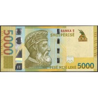 Albania 2017 Five Thousand Leke Banknote P80 Unc