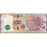 Argentina 2017 One Hundred Pesos P358d Unc