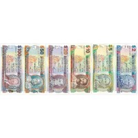 Barbados 2007-12 Set of 6 Banknotes 2-5-10-20-50-100 Dollars Unc