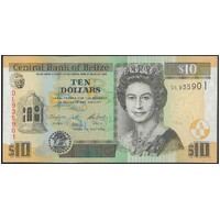 Belize 2016 Ten Dollars Banknote P68e Unc