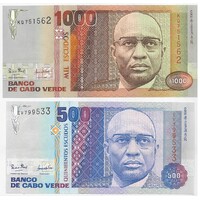 Cape Verde 1989 Set of 2 Banknotes 5000 & 1000 Escudos Unc