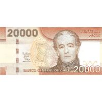 Chile 2012 20000 Pesos Banknote P165c UNC