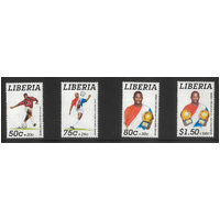 Liberia 1995 Soccer Players Charity Set of 4 Stamps Scott B31/34 MUH 35-8
