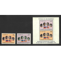 Philippines 1982 President Marcos US Visit Set/2 Stamps & Mini Sheet MUH 35-11