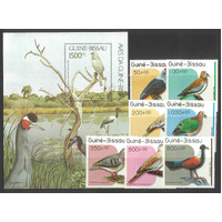 Guinea-Bissau 1989 Birds Set/7 Stamps & Mini Sheet Scott 811/18 MUH 35-15