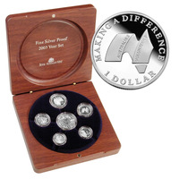 Australia 2003 Fine Silver Proof 6-Coin Set - Volunteers in Original Packaging