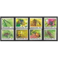 Singapore 1988-89 Insects Redrawn 5c to 75c Set/8 Stamps SG491a/8a MUH 35-24