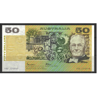 Australia 1985 $50 Banknote Johnston/Fraser R509a Gothic S/N nUNC/UNC #50-4