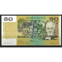 Australia 1985 $50 Banknote Johnston/Fraser R509a Gothic S/N gFine #50-2