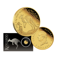 Australia 2024 $2 Mini Roo 0.5g Gold Proof Coin in Card