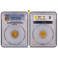 The United States of America 1855 Gold $1 PCGS Genuine - AU Details (95 - Scratch)