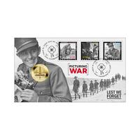 Australia 2024 ANZAC Day Picturing War Stamps & $1 Coin PNC