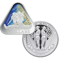 Australia New Zealand 2015 $5 Triangular Royal Australian Mint 50c NZ Post ANZAC Centenary Two Coin Silver Set 