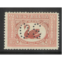 Australia 1929 1½d Swan Single Stamp Perf OS SG O120 Mint Unhinged #AUBK