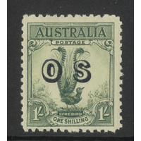 Australia 1932 1/- Green Lyre Bird Stamp ovpt OS SG O136 Mint Unhinged #AUBK