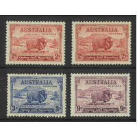 Australia 1934 Macarthur Set/4 Stamps with both Shades 2d SG150/52 MUH #AUBK