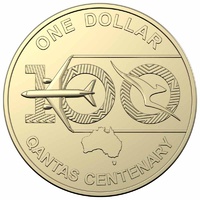 Australia 2020 Qantas Centenary $1 Dollar UNC Single Coin ex Mint Roll RAM