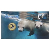 Australia 2018 AAT Crabeater Seal $1 Dollar UNC Coin & Stamp PNC Cover