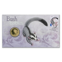 AUSTRALIAN BUSH BABIES - SUGAR GLIDER - 2011 PNC STAMP AND $1 COIN COVERS