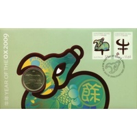 YEAR OF THE OX 2009 PNC STAMP AND COIN COVER