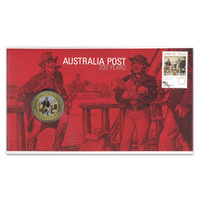 Australia Post 200 Years 2009 Postmaster Isaac Nichols $1 UNC Coin & Stamp PNC