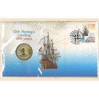Australia 2016 Dirk Hartog's Landing 400 Years PNC Stamp & $1 UNC Coin Cover