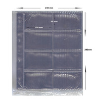 8-Pocket Plastic Coin Pages For RAM's Collector Cards 100x65mm Pack of 10
