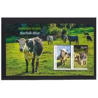 Norfolk Island 2020 Blue Cattle Mini Sheet of 2 Stamps MUH