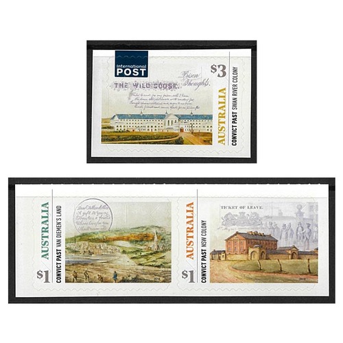 Australia 2018 Convict Past Set of 3 Ex-Booklet Stamps MUH Self-Adhesive SG4839/41
