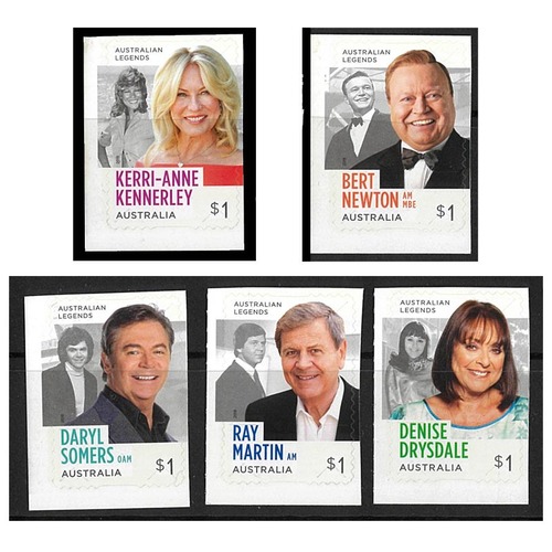 Australia 2018 Legends of TV Entertainment Set/5 Ex-Booklet Stamps MUH Self-adhesive SG4847/51