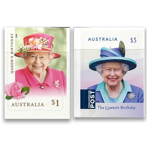 Australia 2018 Queen's Birthday Ex-Booklet Set of 2 Stamps MUH Self-Adhesive SG4896/97