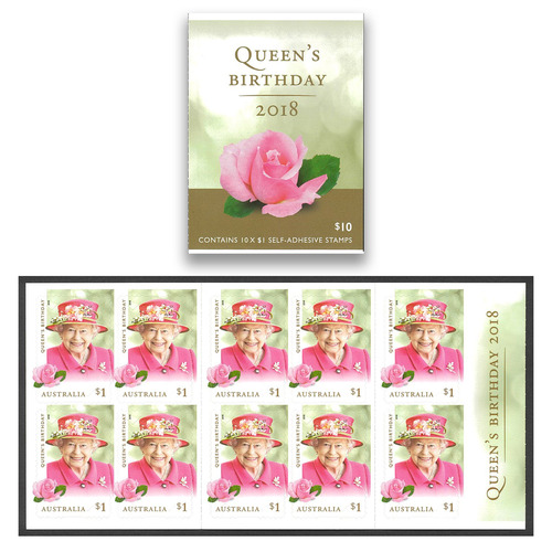 Australia 2018 Queen's Birthday Booklet of 10 Stamps MUH Self-Adhesive 