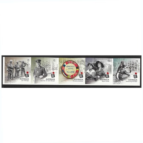 Australia 2018 World War II Centenary Ex-Booklet Set/5 Stamps MUH Self-Adhesive