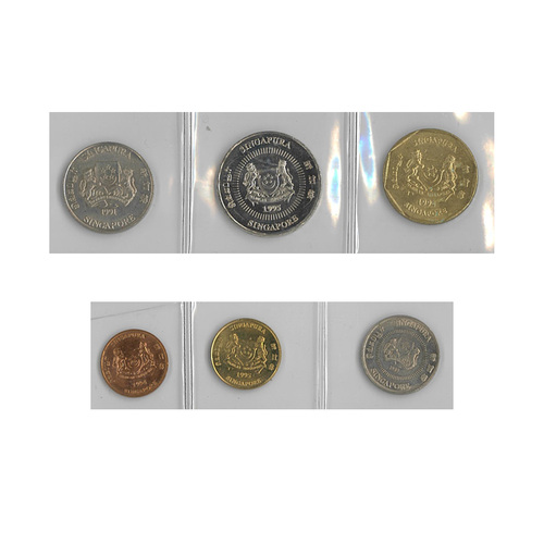 Singapore - Group of 6 coins (1989-1995) in aUnc grade