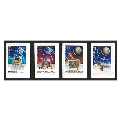 Australia 2019 Moon Landing: 50 Years Set of 4 Ex-Booklet Stamps Self-adhesive MUH
