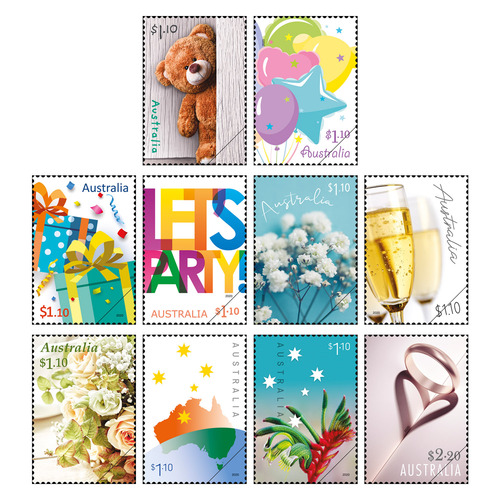 Australia 2020 Joyful Occasions Set of 10 Stamps MUH 
