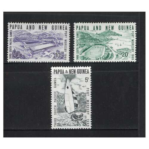 Papua New Guinea 1969 Third South Pacific Games Port Moresby Set of 3 Stamps MUH SG156/58