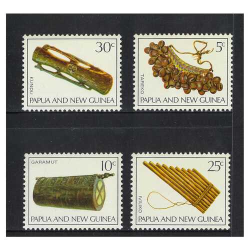 Papua New Guinea 1969 Musical Instruments Set of 4 Stamps MUH SG165/68