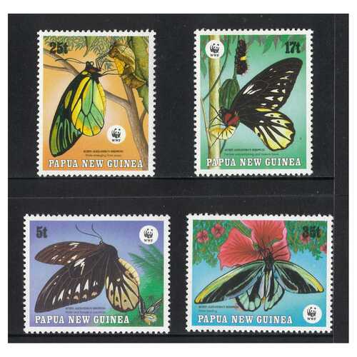Papua New Guinea 1988 Endangered Species/Butterflies Set of 4 Stamps MUH SG579/82