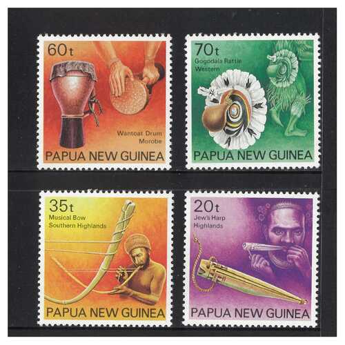 Papua New Guinea 1990 Musical Instruments Set of 4 Stamps MUH SG628/31