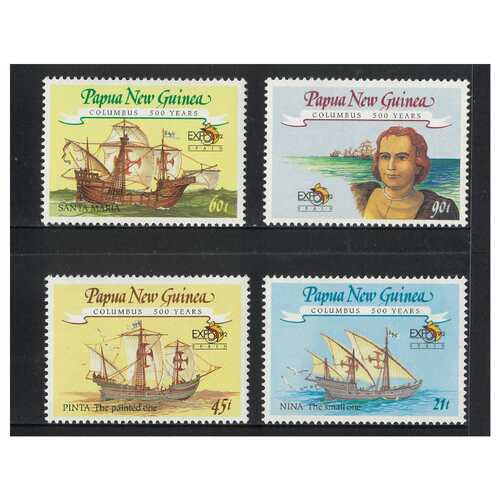 Papua New Guinea 1992 500th Anniv. Discovery of America by Columbus & Expo '92 Set of 4 Stamps MUH SG662/65