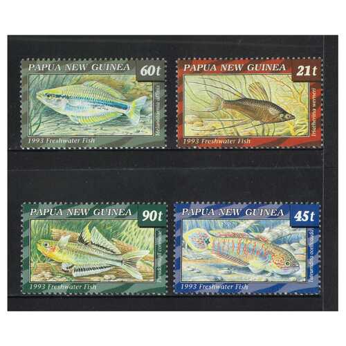 Papua New Guinea 1993 Fresh Water Fish Set of 4 Stamps MUH SG691/94