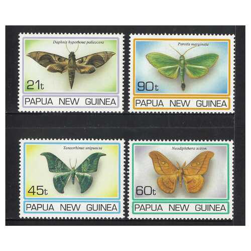 Papua New Guinea 1994 Moths Set of 4 Stamps MUH SG741/44
