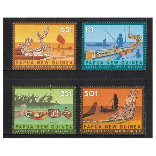 Papua New Guinea 1997 Canoe Prows Set of 4 Stamps MUH SG809/12
