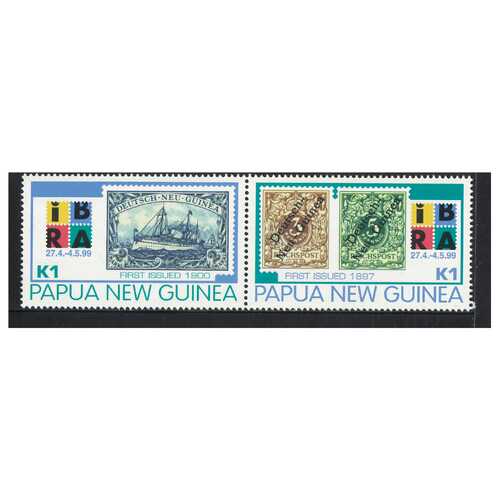 Papua New Guinea 1999 IBRA '99 international Stamp Exhibition Nuremberg/Ships Set of 2 Stamps MUH SG858/59